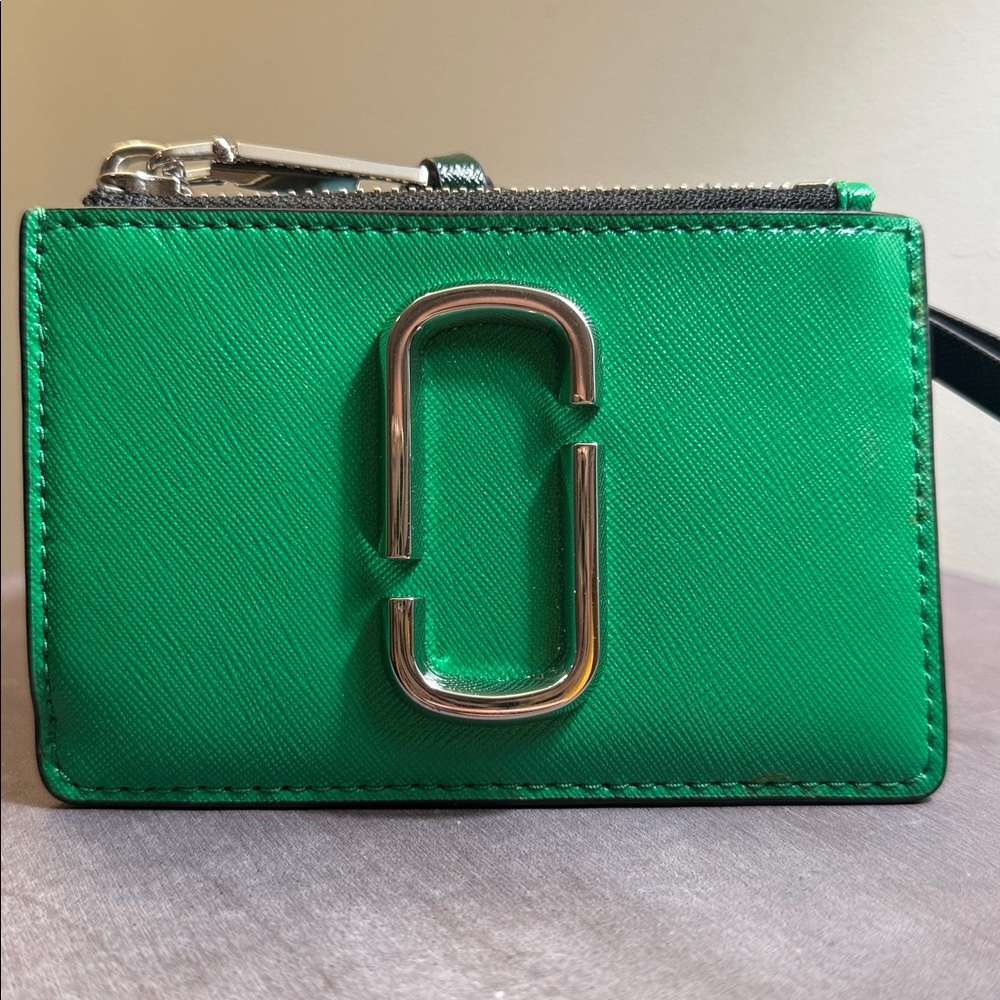 Marc Jacobs Snapshot Leather Id Wallet In Fern Green Multi